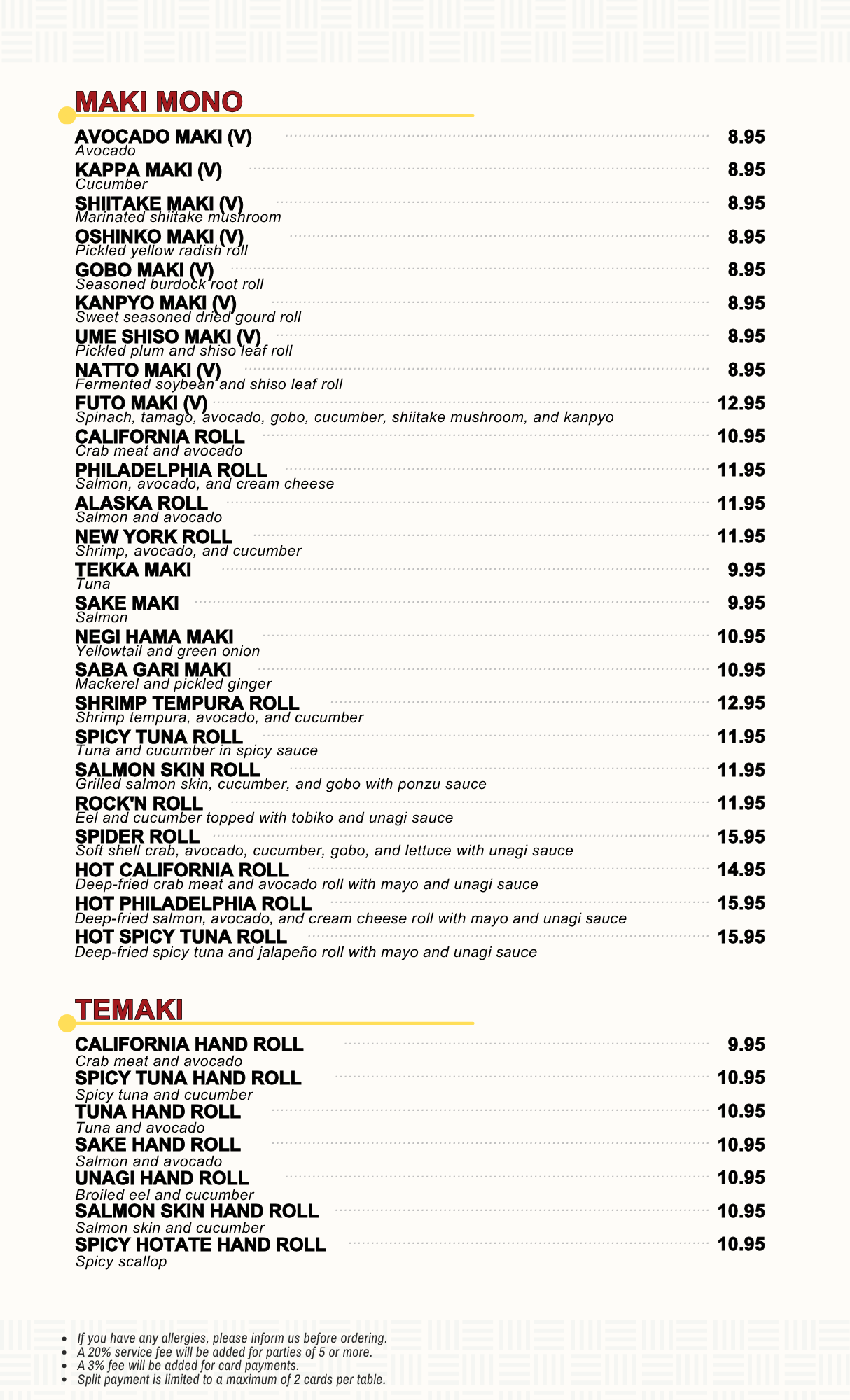 Menu 5